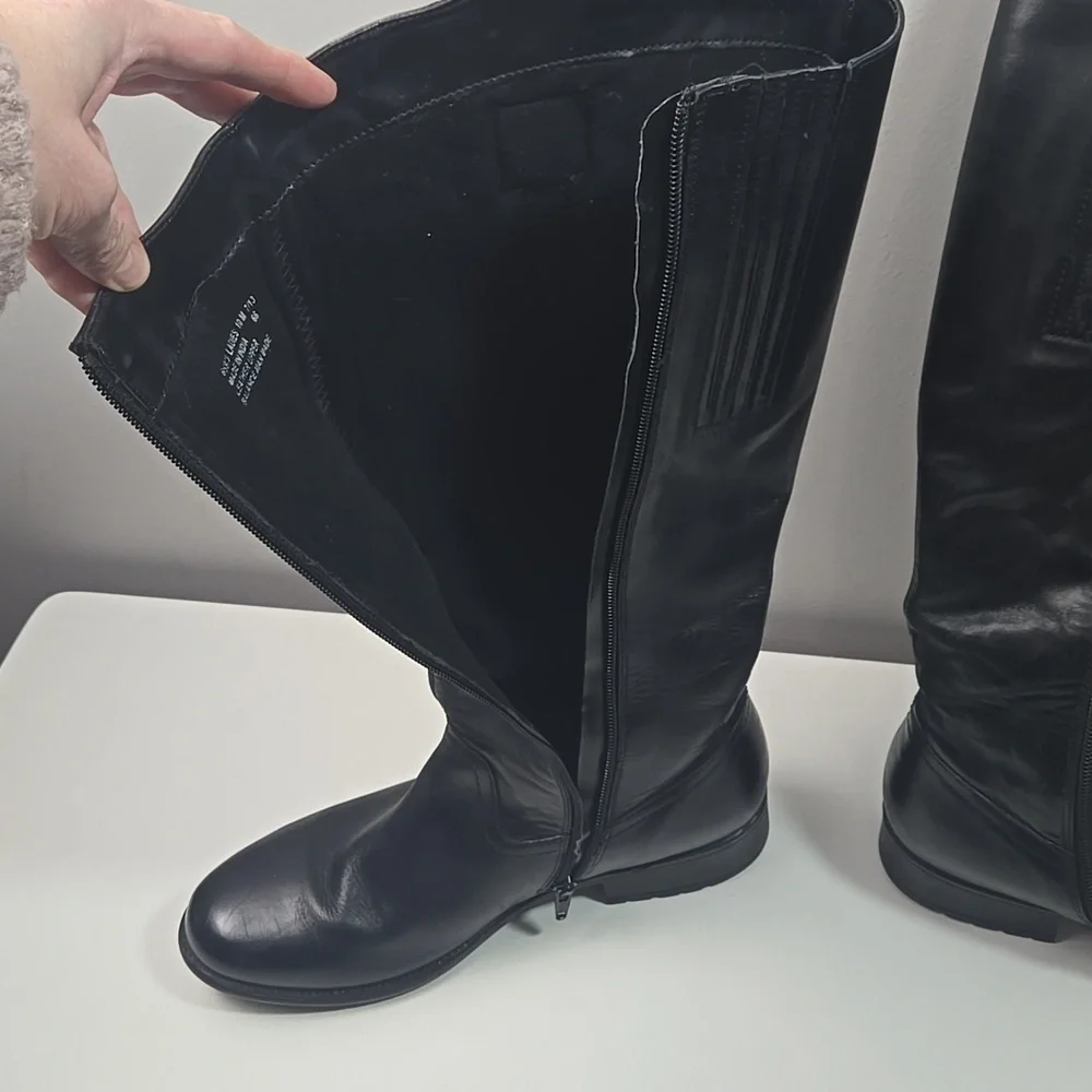 Clarks Black Leather Tall Riding Boots